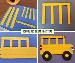 School Bus Craft Four Steps