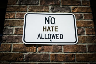 No hate allowed sign - Bias and hate at school