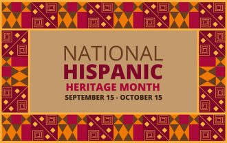 Celebrate Virtually! National Hispanic Heritage Month celebrated from 15 September to 15 October USA. Chilian and Latino American poncho ornament vector for greeting card, banner, poster and background.