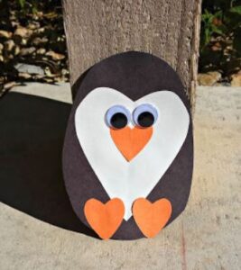Heart Penguin Family Winter Craft