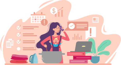 Busy mom parenting while working