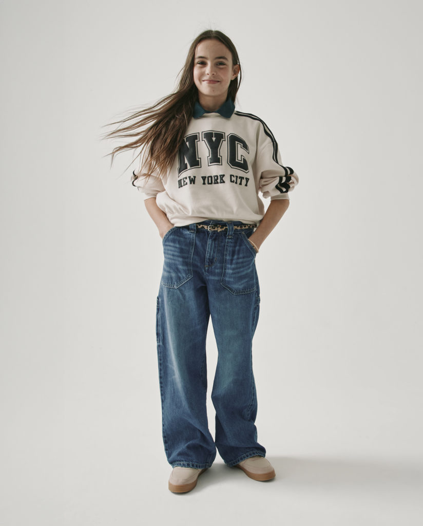 jeans and sweatshirt are forever the vibe