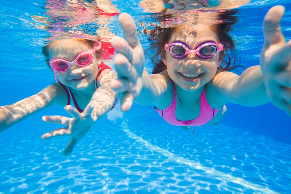 Kids in a pool