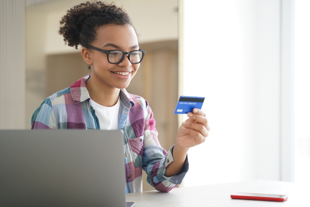 Teen with debit card