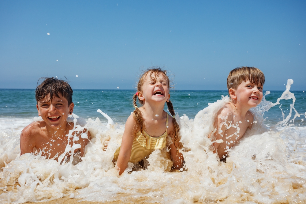 Children playing on the beach