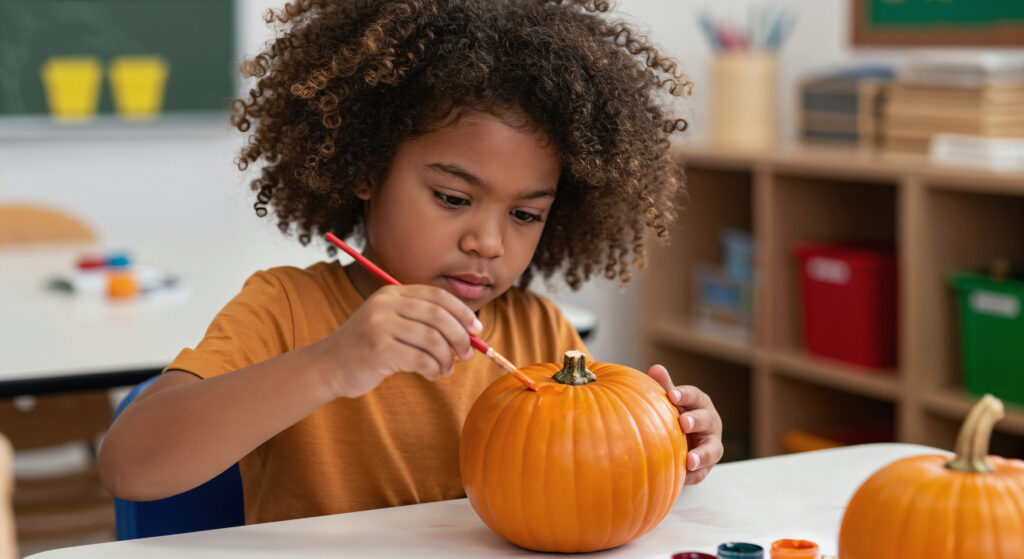 child-painting-pumpkin-halloween - Our Children Magazine